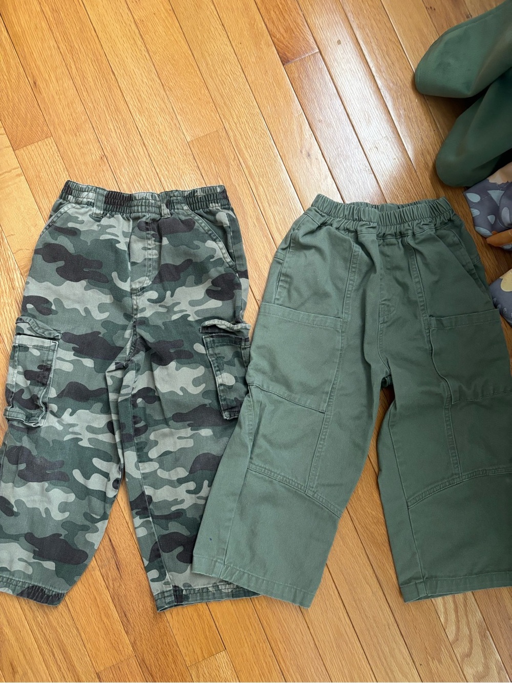 Boys Olive Green & Camo Cargo Pants bundle 4T